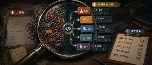 SOLID 违规识别与修复：C# 代码审查的五类典型问题