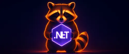 Ubuntu Resolute Raccoon 抱着 .NET 徽标