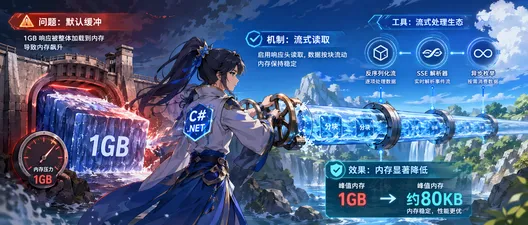 HttpClient 流式传输：用 ResponseHeadersRead 和 ReadAsStreamAsync 处理海量数据