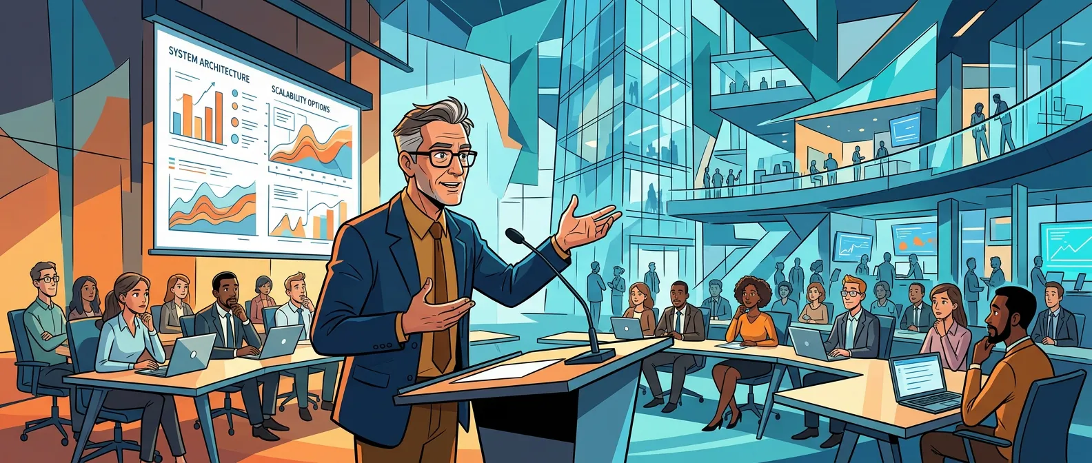 大厂工程师与组织博弈概念图