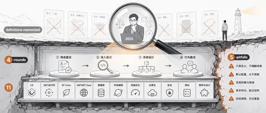 .NET 面试 2026 全栈指南：300+ 道真题及考察逻辑