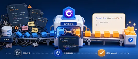 迭代器模式 C# 实战：分页数据访问的完整实现