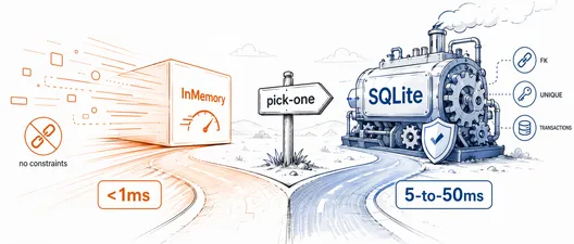 EF Core 单元测试：InMemory vs SQLite 怎么选