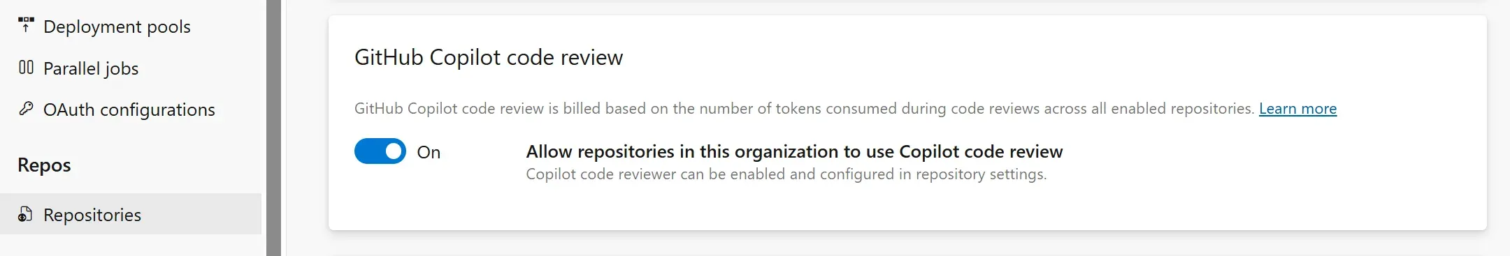 在组织设置中启用 Copilot Code Review