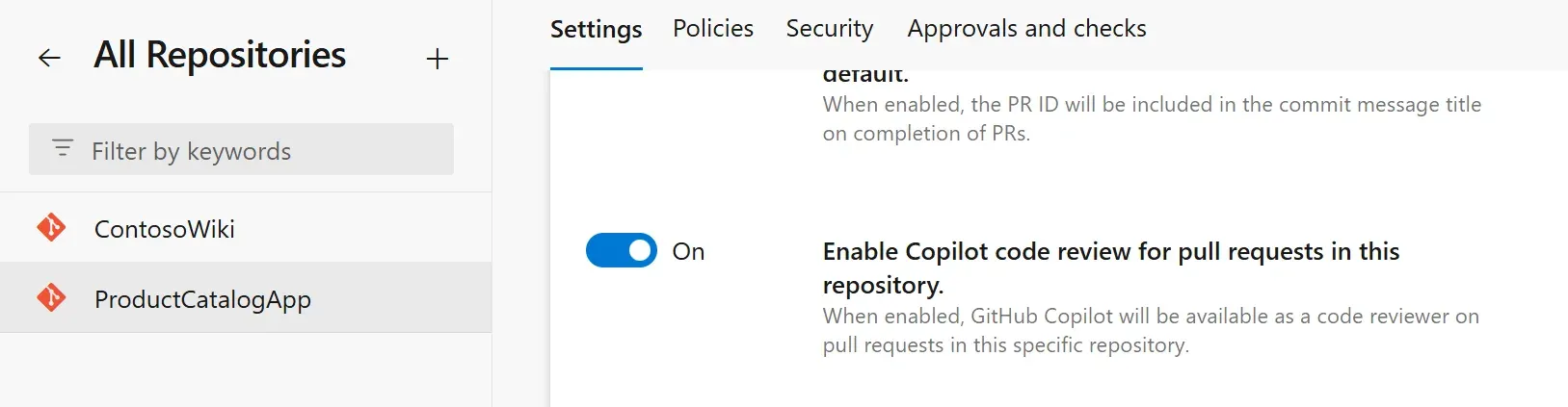 在指定仓库中启用 Copilot Code Review