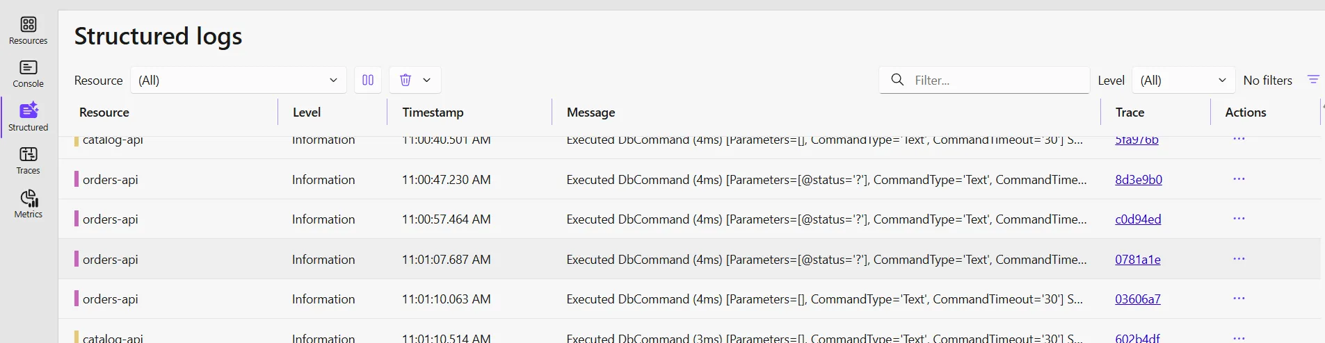 结构化日志视图