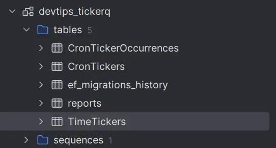 TickerQ 数据库架构