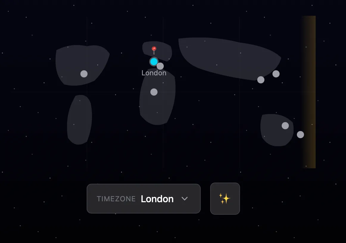 Screenshot from the countdown app showing an abstract art map.